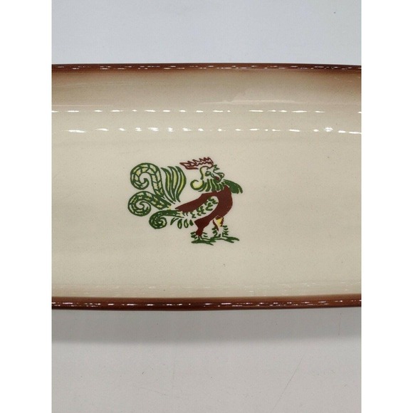 Vintage Brock Of California Chanticleer Rooster Celery Plate Mid Century EUC - Picture 2 of 5